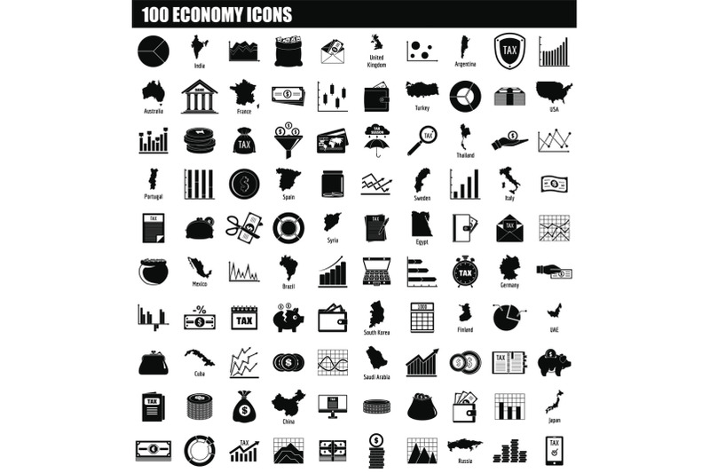 100-economy-icon-set-simple-style