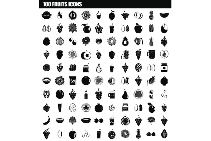 100-fruits-icon-set-simple-style