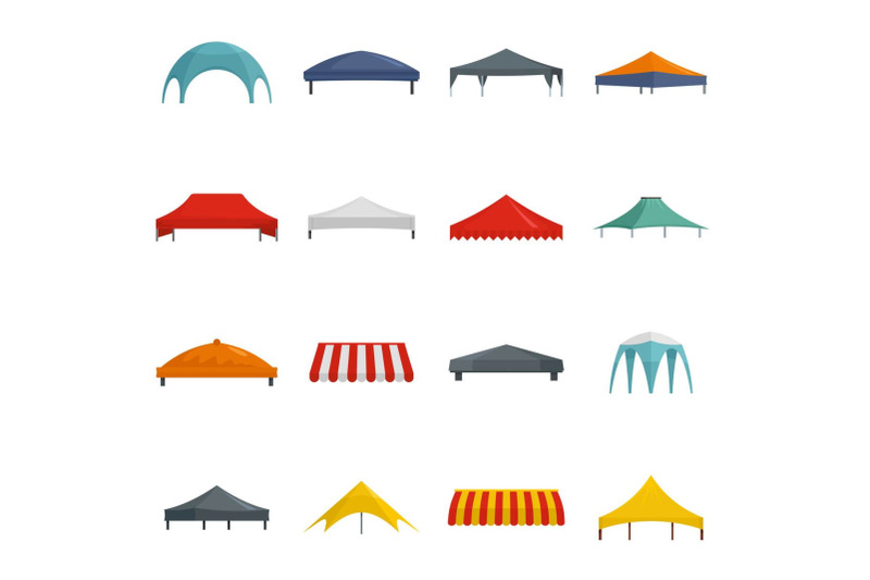 canopy-shed-overhang-icons-set-flat-style