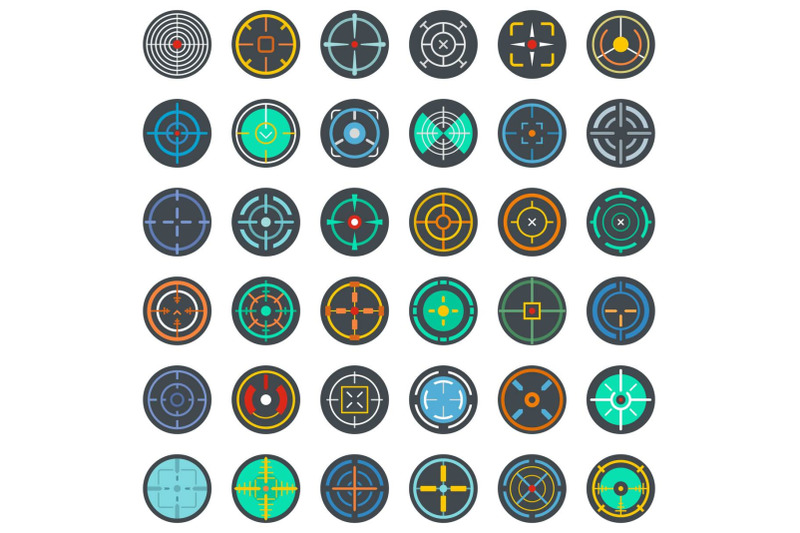 crosshair-target-scope-sight-icons-set-flat-style