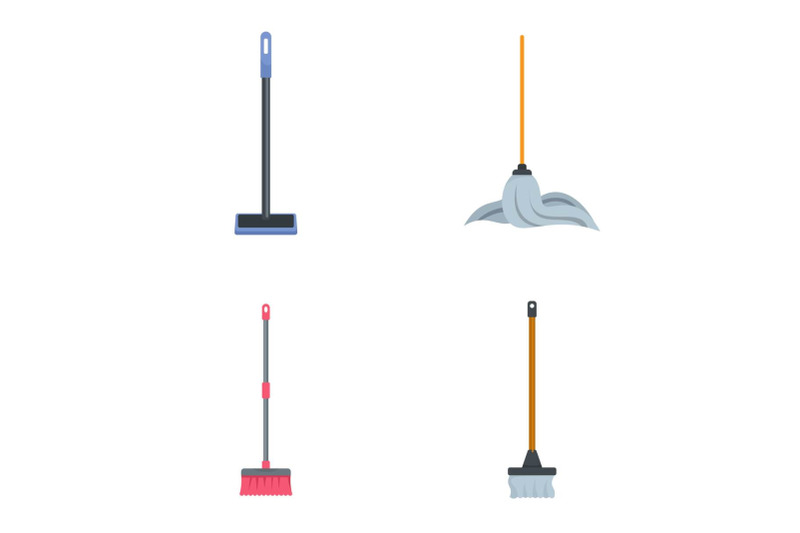 mop-cleaning-swab-icons-set-flat-style