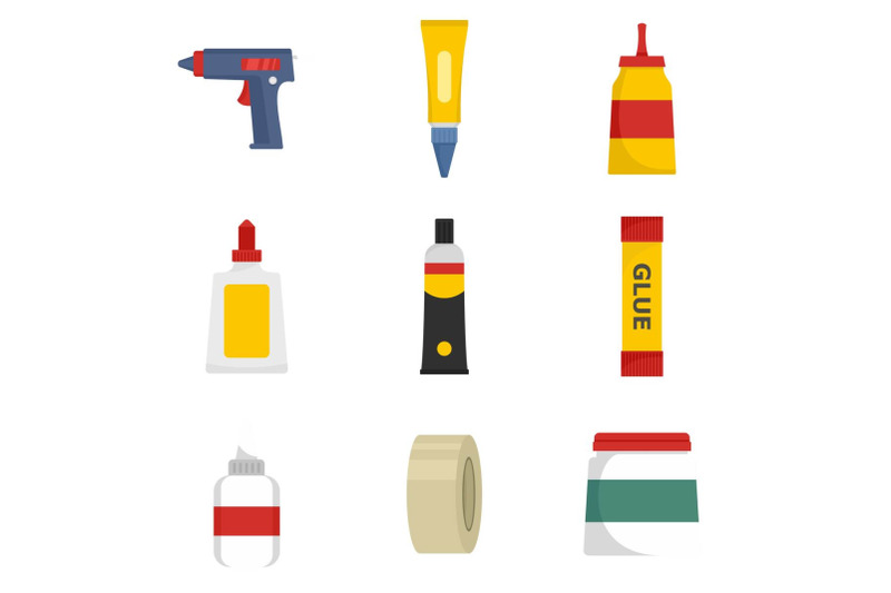 glue-stick-adhesive-icons-set-flat-style