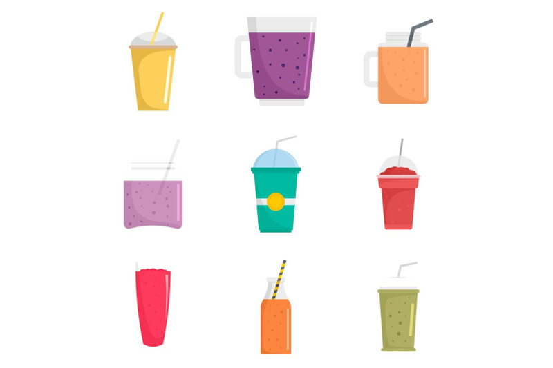 smoothie-fruit-juice-icons-set-flat-style