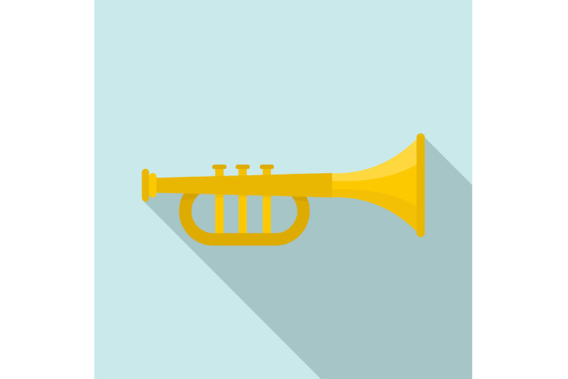 gold-trumpet-icon-flat-style