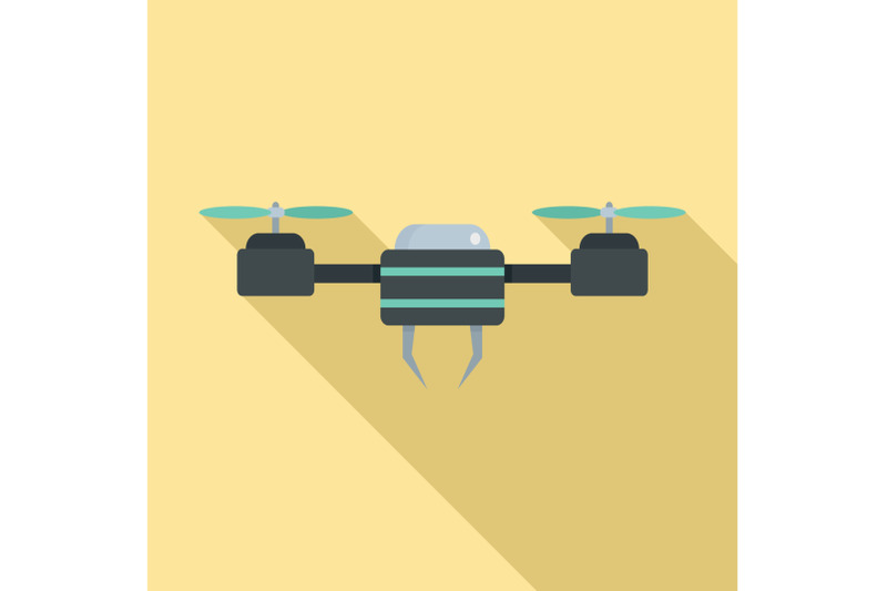 black-blue-drone-icon-flat-style