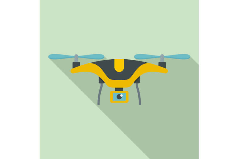 yellow-drone-icon-flat-style