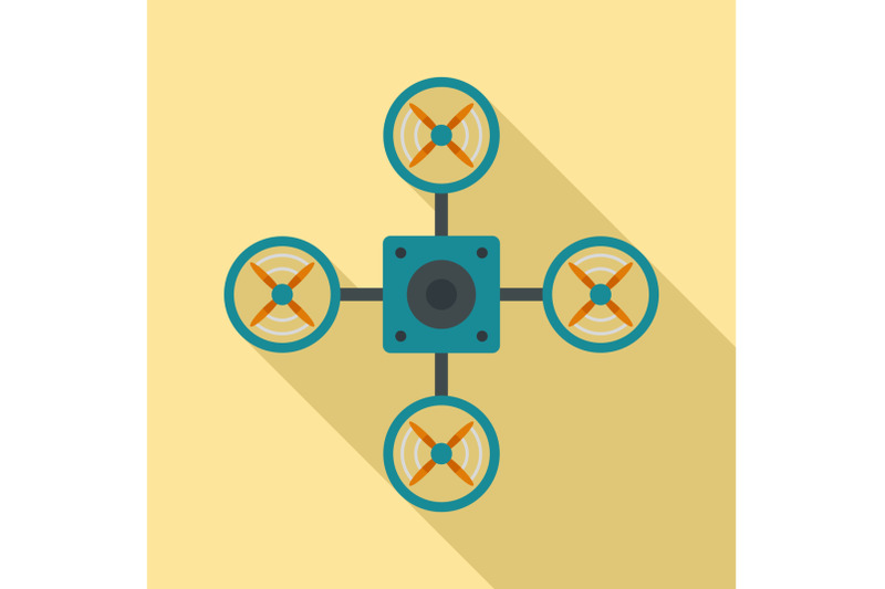 top-blue-drone-icon-flat-style