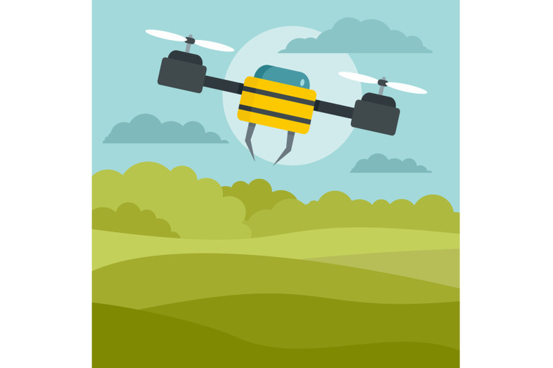 flying-drone-background-flat-style