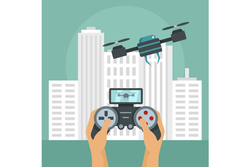 joystick-control-drone-background-flat-style