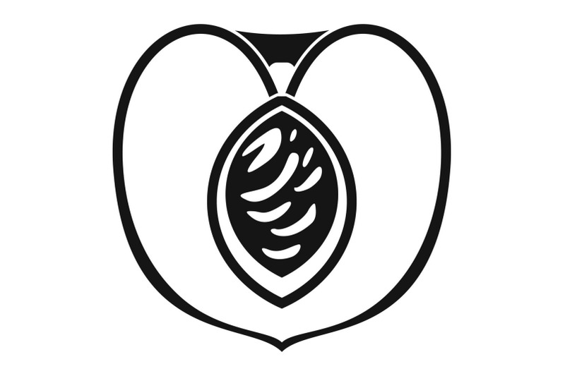 half-peach-icon-simple-style
