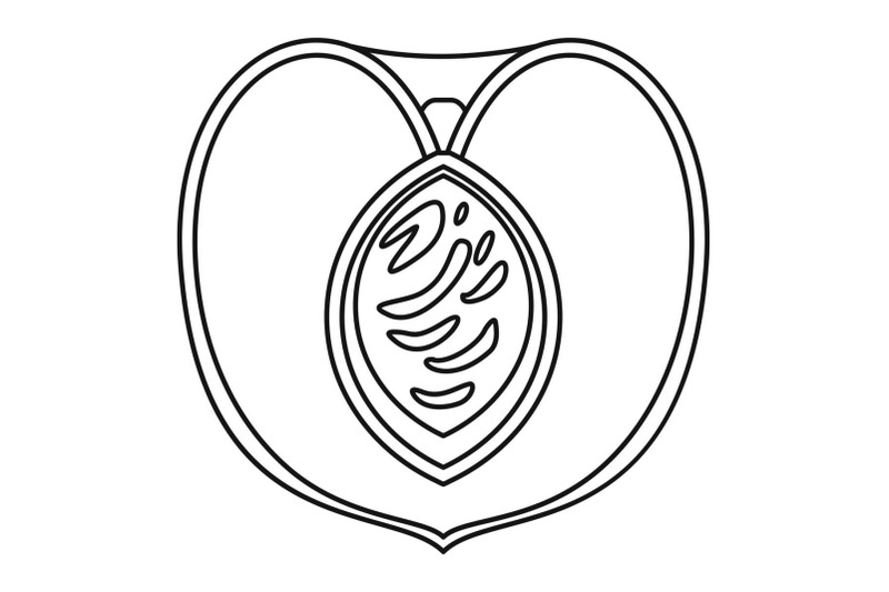 half-peach-icon-outline-style