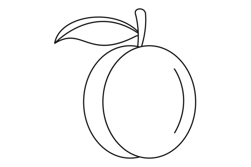 whole-peach-icon-outline-style