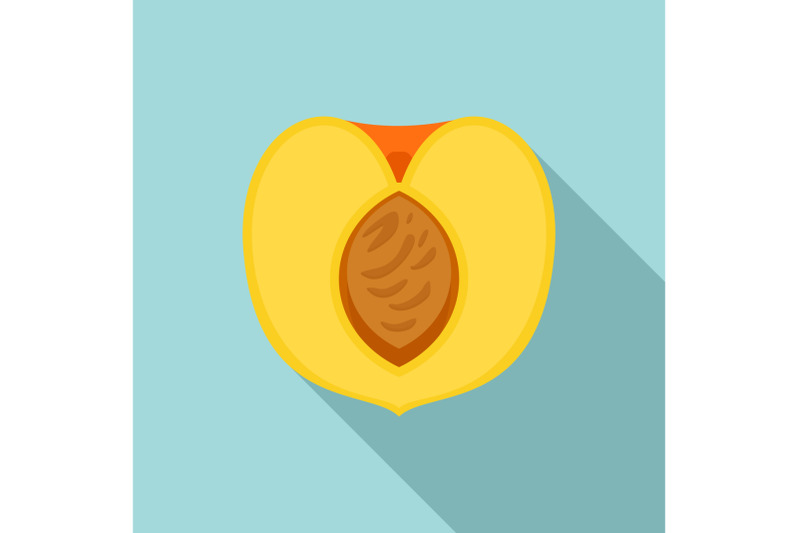 half-peach-icon-flat-style