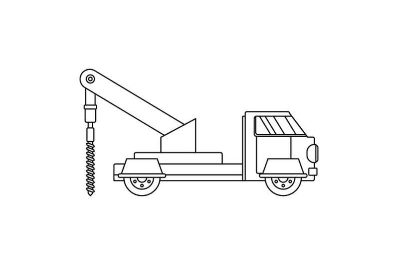 truck-drill-icon-outline-style