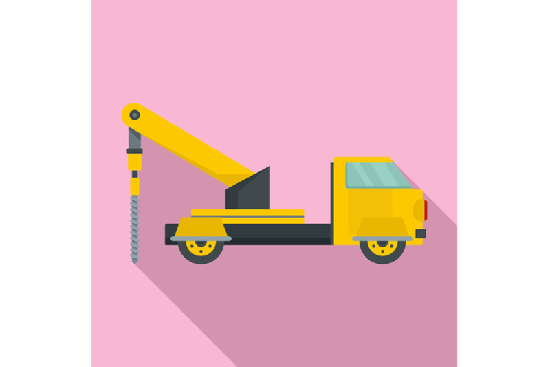 truck-drill-icon-flat-style