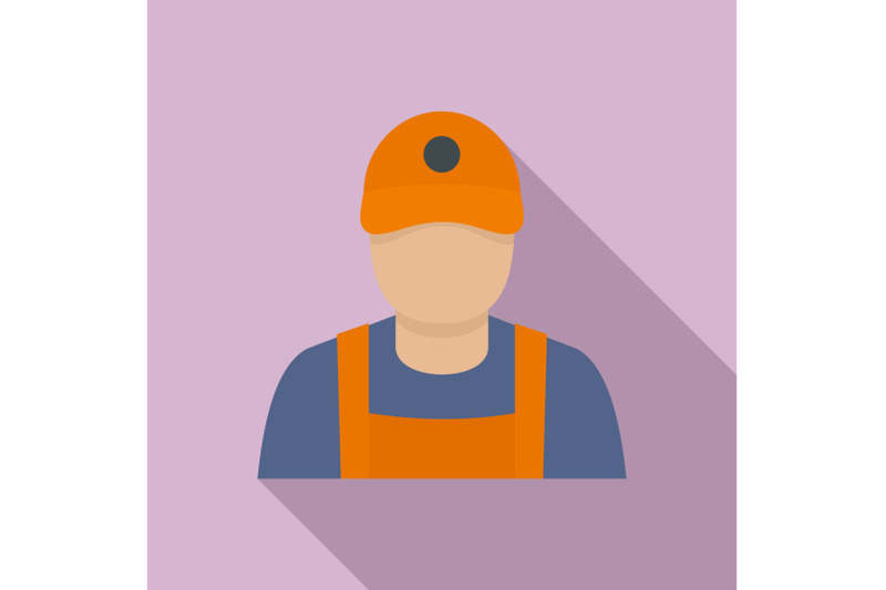 petrol-station-man-icon-flat-style