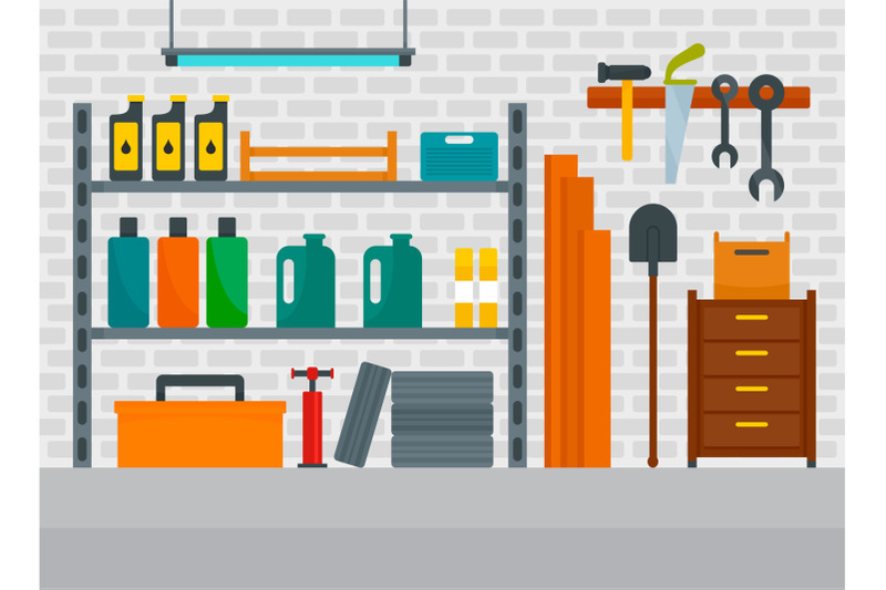 cellar-garage-background-flat-style