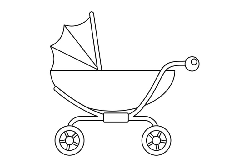 classic-baby-pram-icon-outline-style