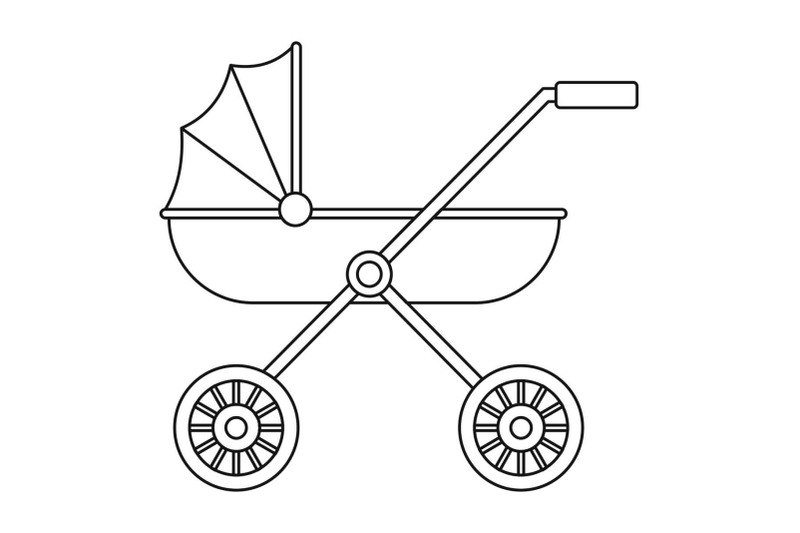brand-baby-pram-icon-outline-style
