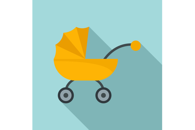 baby-carriage-icon-flat-style