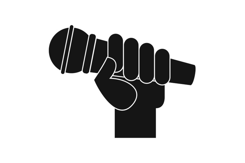 microphone-hand-icon-simple-style