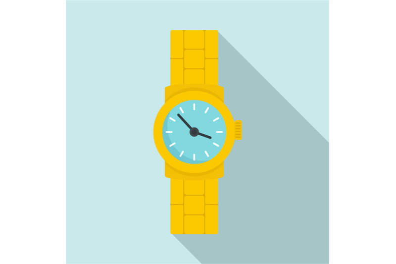 gold-watch-icon-flat-style