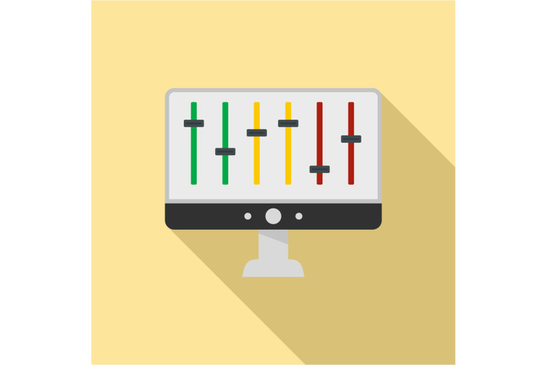 equalizer-on-monitor-icon-flat-style