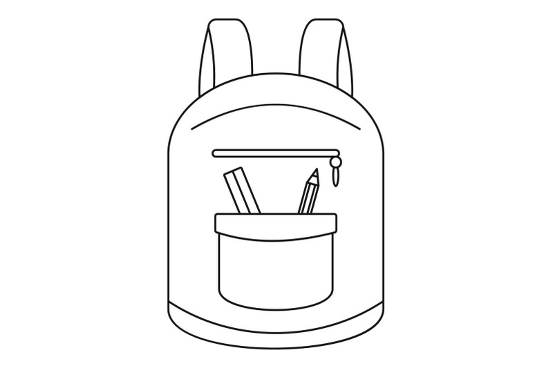 college-backpack-icon-outline-style