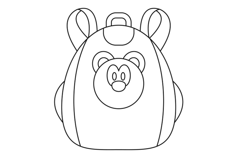cute-bear-backpack-icon-outline-style