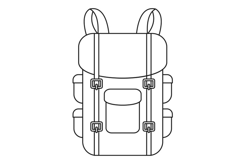 military-backpack-icon-outline-style