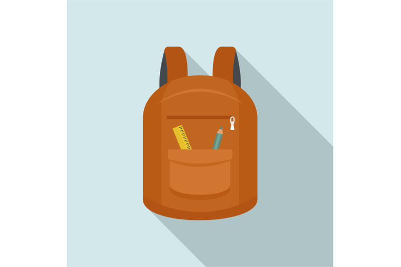 college-backpack-icon-flat-style