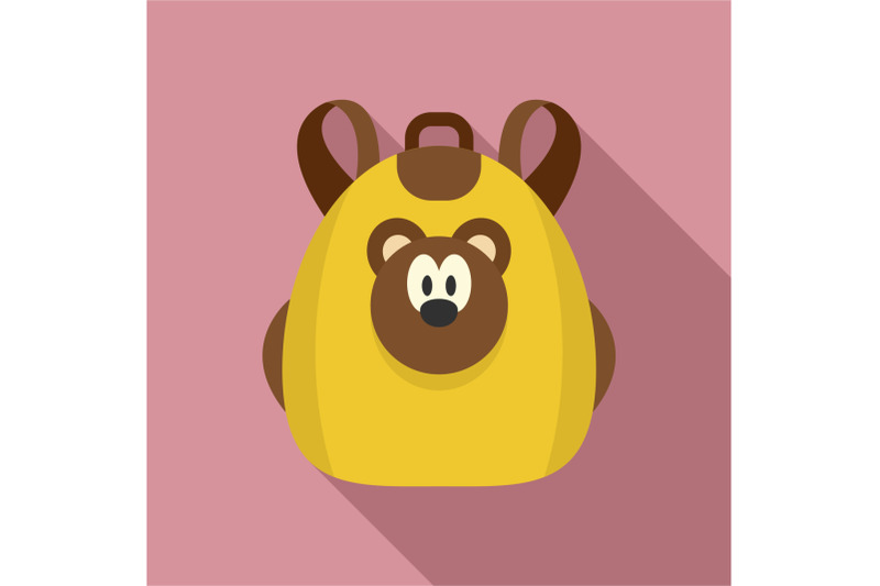 cute-bear-backpack-icon-flat-style