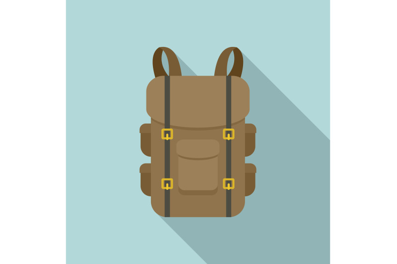 military-backpack-icon-flat-style