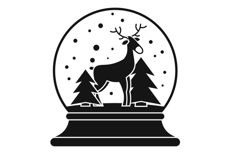 deer-glass-snow-ball-icon-simple-style
