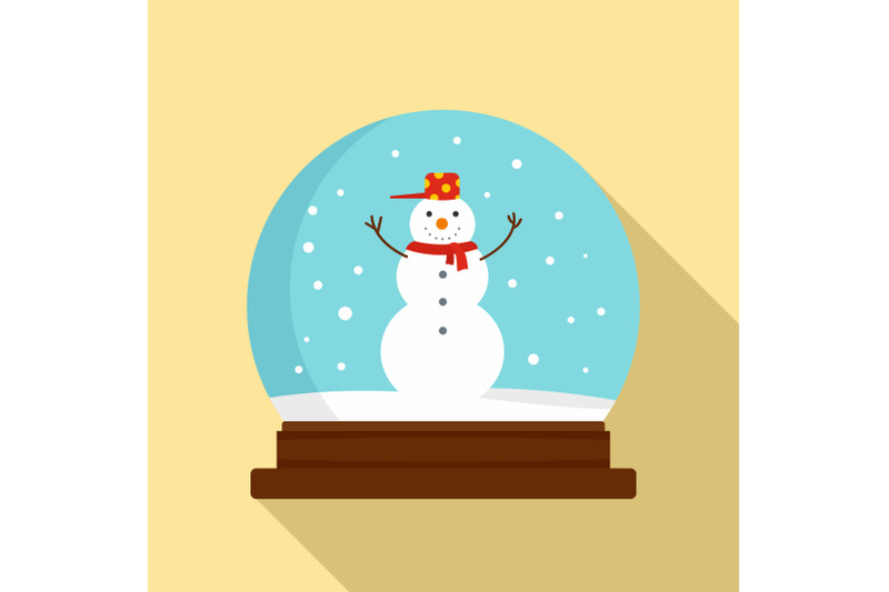 snowman-glass-ball-icon-flat-style