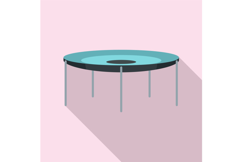 round-trampoline-icon-flat-style