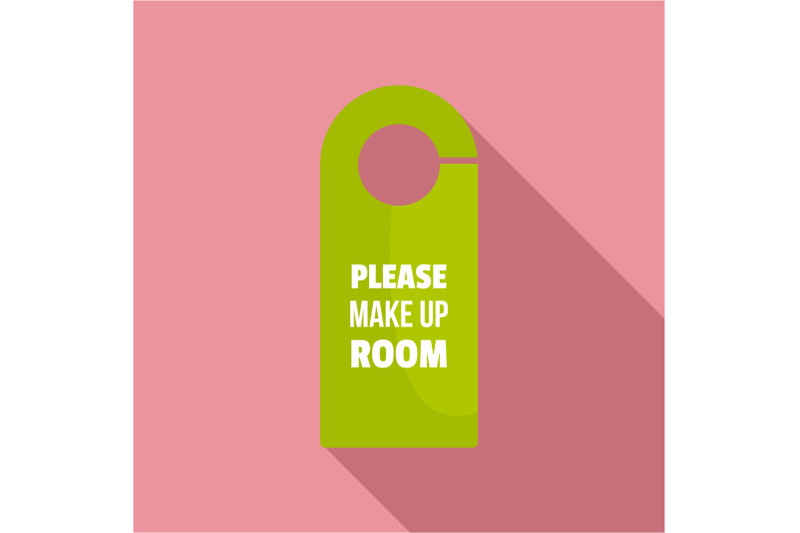 please-make-up-room-tag-icon-flat-style