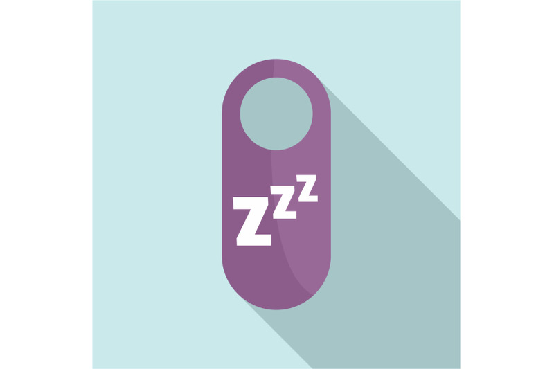 sleep-door-tag-icon-flat-style