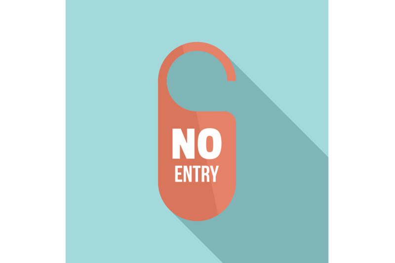 no-entry-paper-door-hanger-icon-flat-style