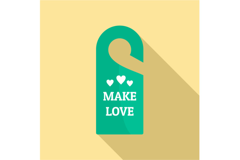 make-love-hanger-tag-icon-flat-style