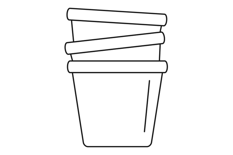 flowerpots-icon-outline-style