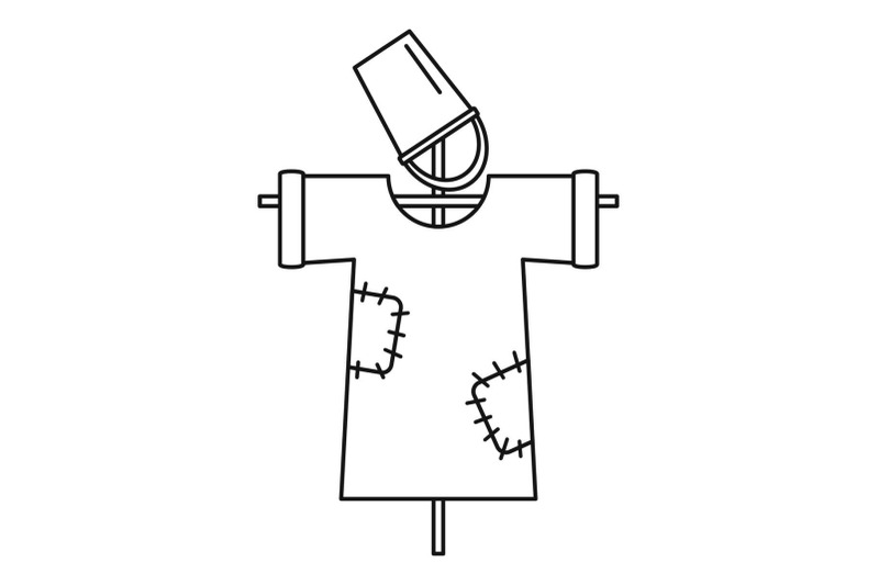 garden-scarecrow-icon-outline-style