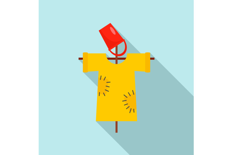 garden-scarecrow-icon-flat-style