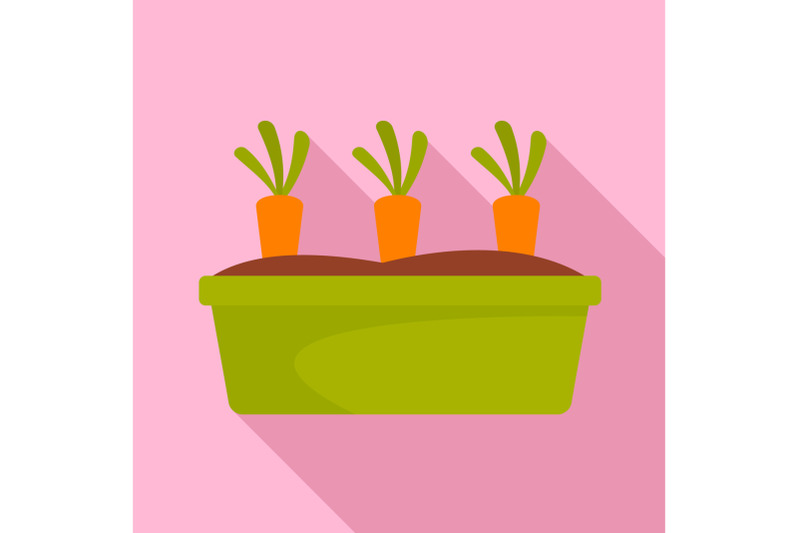 carrots-in-garden-icon-flat-style