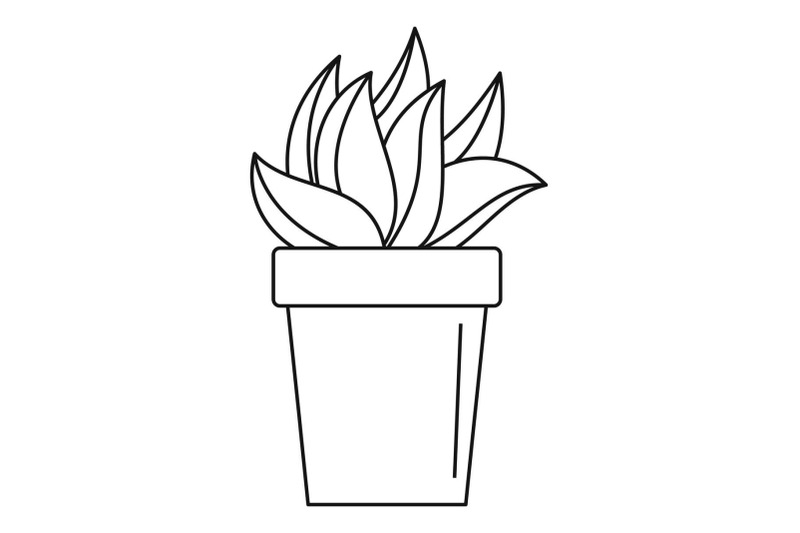 cactus-plant-pot-icon-outline-style