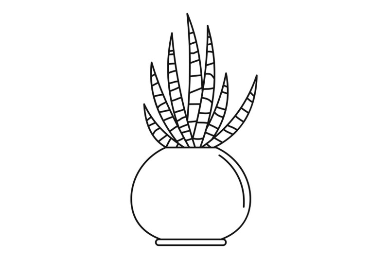 striped-cactus-pot-icon-outline-style