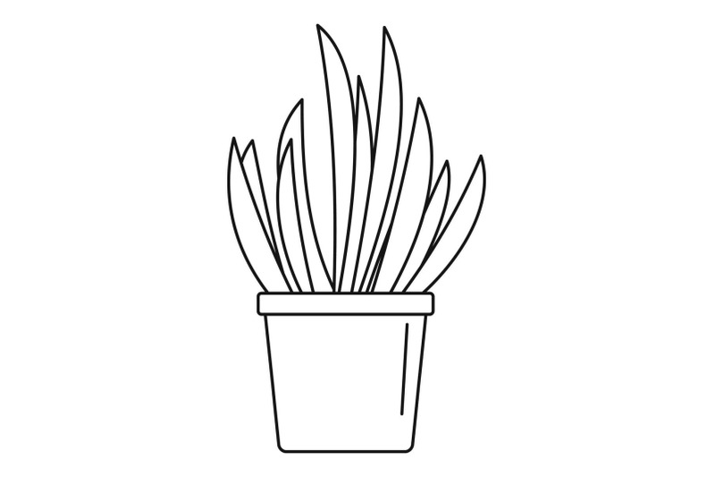 cacti-pot-icon-outline-style