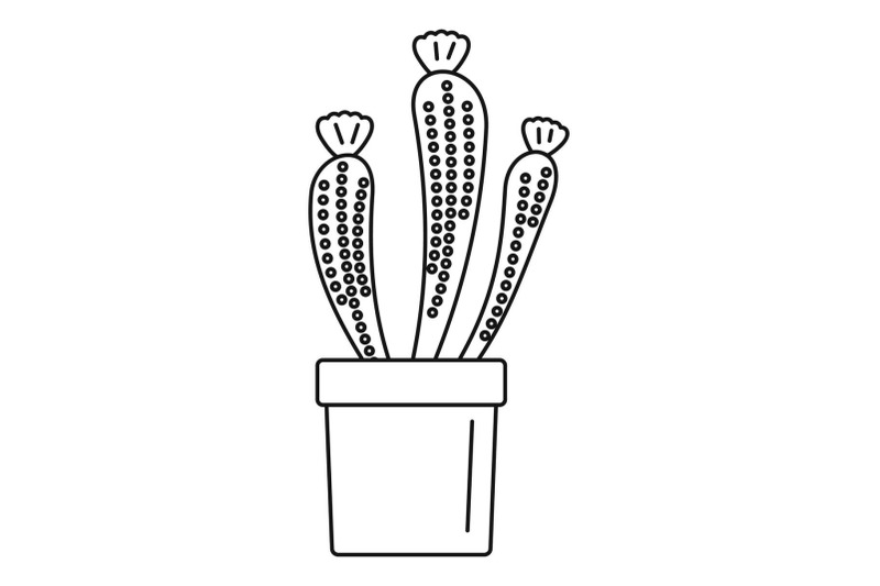 flower-cactus-icon-outline-style