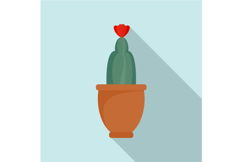 cactus-flower-icon-flat-style