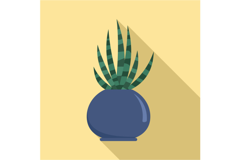 striped-cactus-pot-icon-flat-style